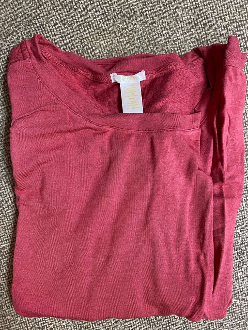 Matty M Women’s T-Shirt Tunic Style Top NEW Sierra Red Baked Kiln M